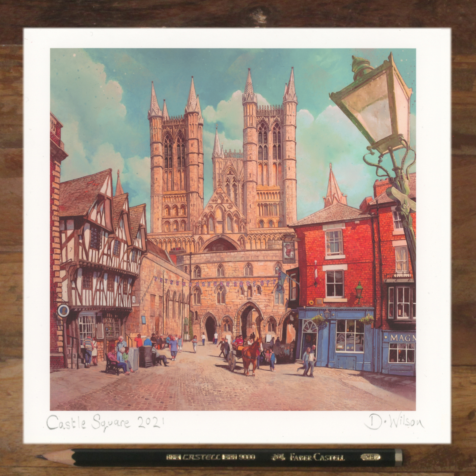 Castle Square Illustration - Postcard Print (Open Edition) Castle Square Illustration - Postcard Print (Open Edition)