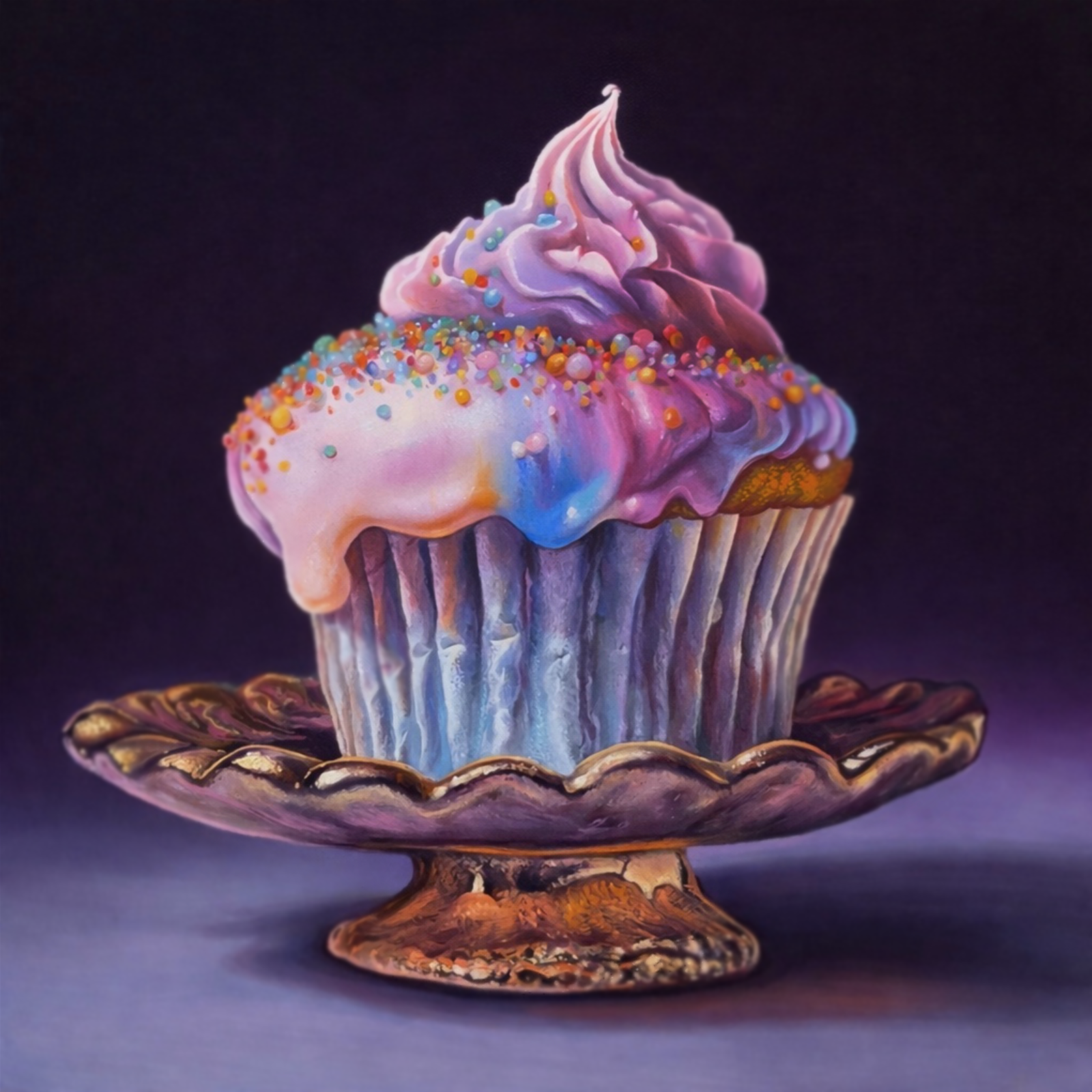 Cupcake on brass stand (2026)
